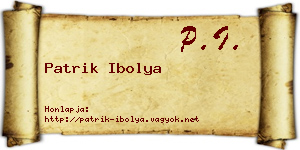 Patrik Ibolya névjegykártya