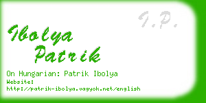 ibolya patrik business card